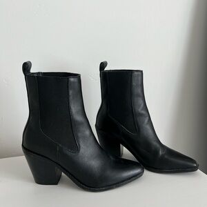 Black Leather Ankle Boots